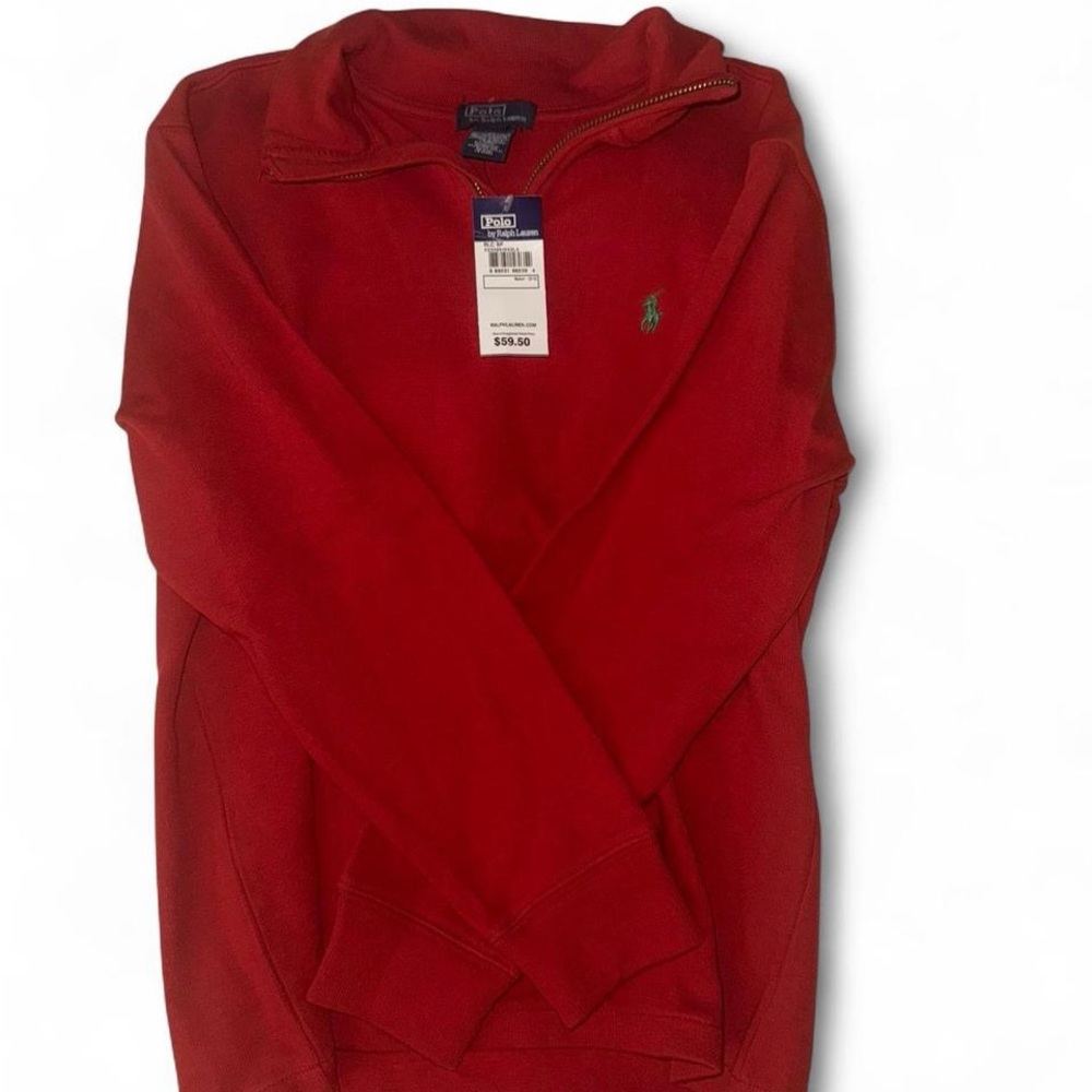 Polo by Ralph Lauren Women’s Quarter Zip-Up Red Sweater